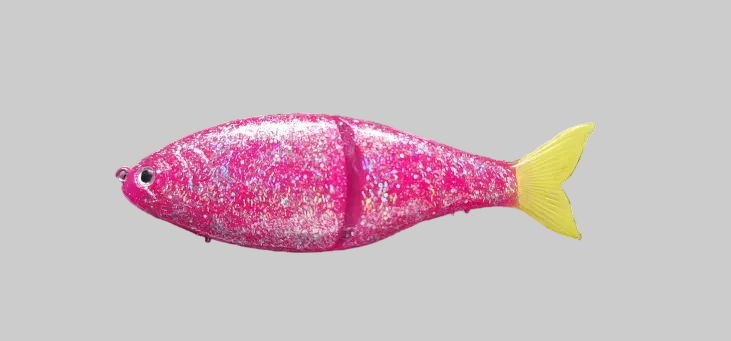 7" Lucid Rogue Shad Glide Bait: Spiked Pink Lemonade